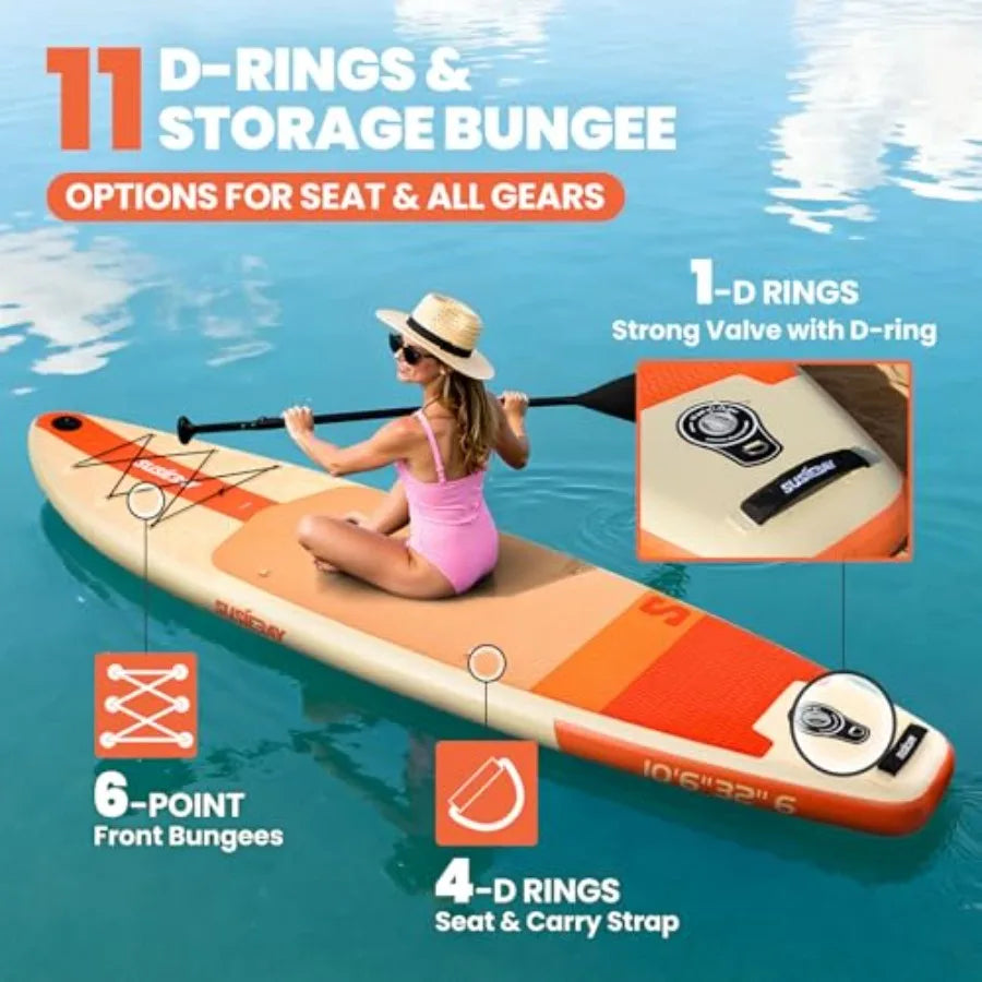 Inflatable Stand Up Paddle Board for adults and youth PVC material blue anti-slip EVA deck and wide stance for stability