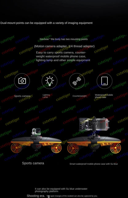 Handheld electric assisted diving booster。Underwater thruster