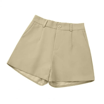 Women Suit Shorts Elegant High Waist White A Line Wide Leg Suit Short Commute Summer Suit Shorts Casual Slim Hot Short Pants