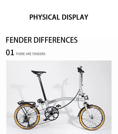 Litepro S9 Aluminum Alloy Frame 16 Inch 9 Speed Tri-fold Bicycle S /Y BAR Light Weight Foldable Bicycle Mini Folding Bike