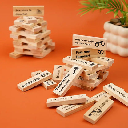 48PCS Dating Building Blocks For Date Nights Valentines And Adult Party Games Tower Game Deluxe Naughty Wooden Couple Toys