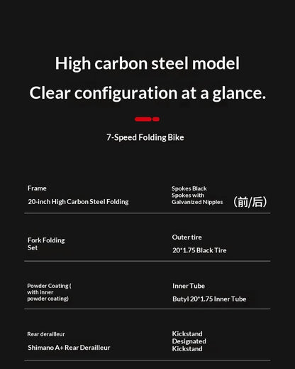 Folding Bike 20 Inch Aluminum Alloy Lightweight Commuter Bicycle 7 Speed Portable City Travel Ultralight Folding Bikes Grey