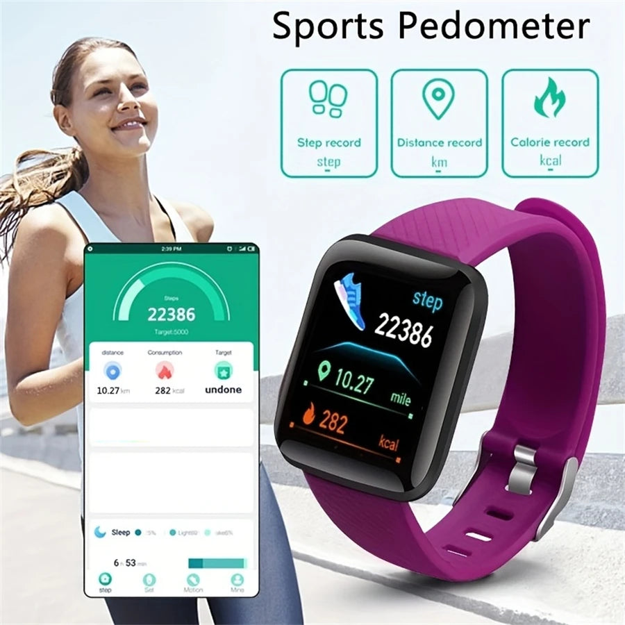 Smart Watch For Men Women Sport Mode Music Control Calorie Distance Fitness Smart Band Message Remind Smart Bracelet Android IOS