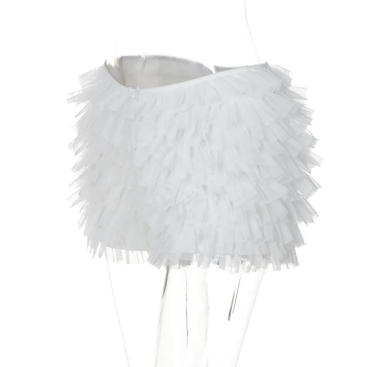 BOOFEENAA Mesh Ruffled Low-rise Bloomer Shorts Y2k 2000s Womens Clothing Fashion White Black Booty Shorts Sexy Pants C70-CE17