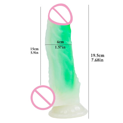 Adult Toys Luminous Dildo With Suction Cup Realistic Penis for Women Masturbation Dick Orgasmic G Spot Anal Massager Sex Shop 18