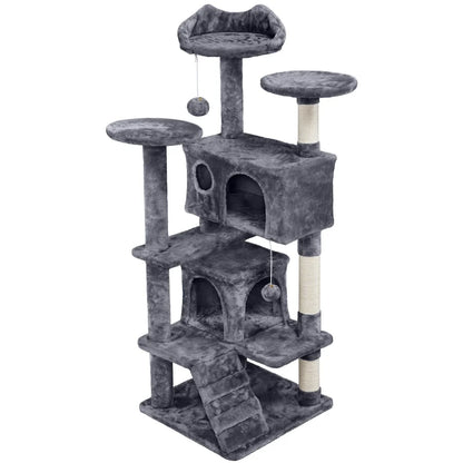 Cat Tree Cat Tower Condominium with Condominium and Hanging Ball and Scratching Post, Large Cat House for Kittens and Cats