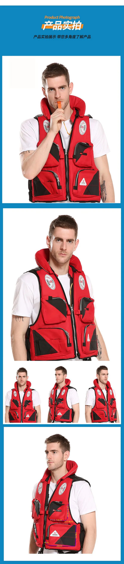 Outdoor Wading Sports Vest Adult Sea Fishing Life Jacket Sea Fishing Wading Multi-pocket Removable Quick-dry Fishing Life Jacket