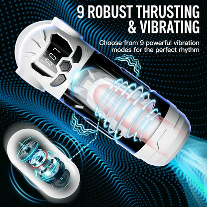 Masturbator Adult Sex Toys for Men 3 in 1 Automatic Thrusting Sucking Vibration Mode Blowjob Simulated Vagina Male Sex Supplies