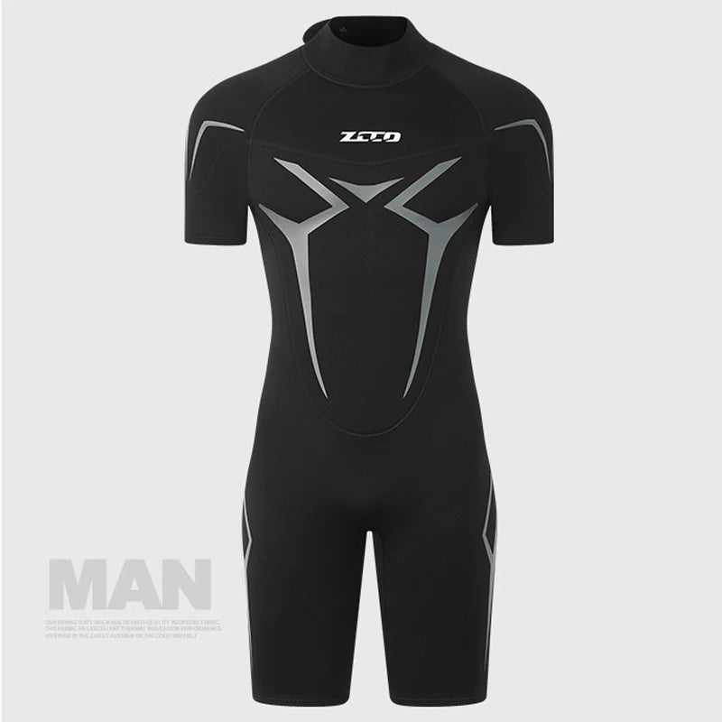 3mm Wetsuits for Men Women Neoprene Diving Suits Back Zipper Short Sleeve Swimsuits for Diving Snorkel Surfing Swimming Wet Suit