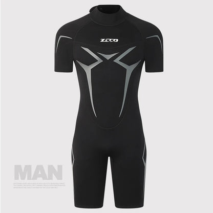 3mm Wetsuits for Men Women Neoprene Diving Suits Back Zipper Short Sleeve Swimsuits for Diving Snorkel Surfing Swimming Wet Suit
