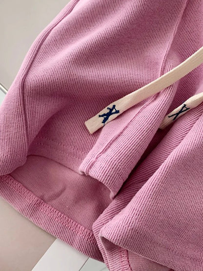 2026 Summer Shorts Women Elasticity Lovely Girls Korean Style Sweet Students Harajuku Simple Pure Gray Trousers Female New