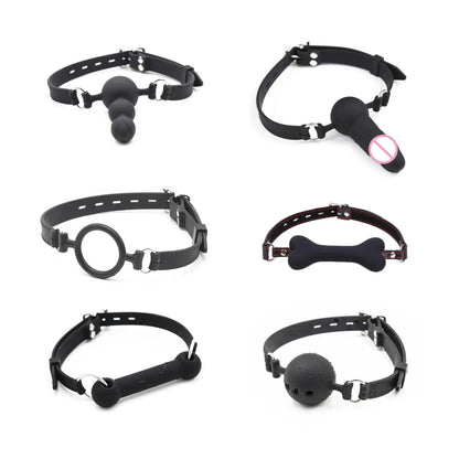 Soft silicone mouth plug with holes, full silicone mouth ball, couple flirting toy, fun mouth hook