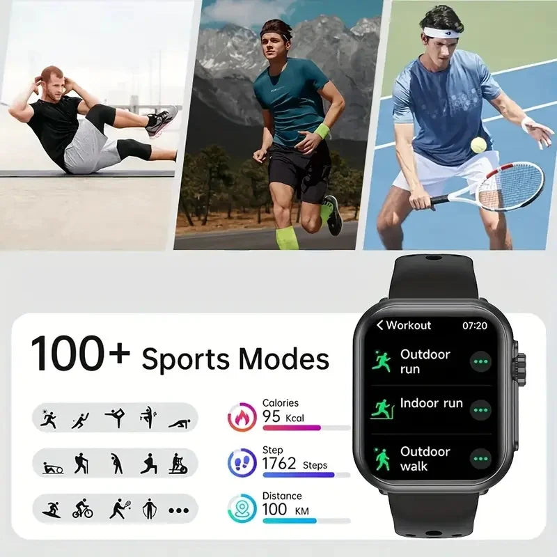 1000 mAh Smart Watch Men Women 1.85-Inch AMOLED GPS 100+Sports Mode Watches Heart Rate Bluetooth Call IP68 Waterproof Smartwatch