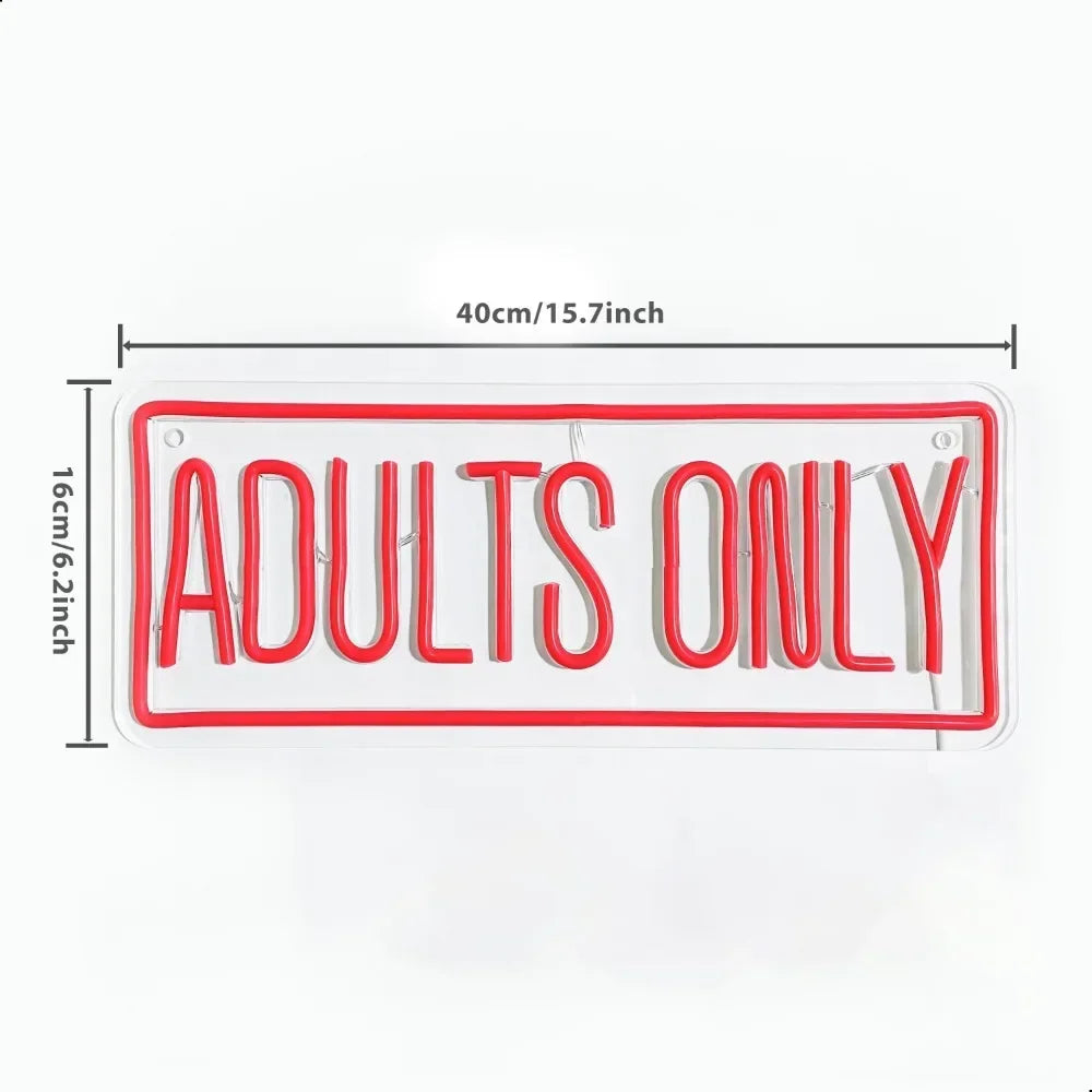 Adults Only Neon Sign Adutls Only Neon Signs for Wall Decor, Adult Only LED Light Sign for Bedroom Game Bar Man Cave Hotel Party