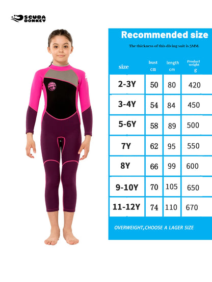 Kids Wetsuit for Boys Girls Toddler  2.5MM Neoprene Long Sleeve Wet Suits for Swimming