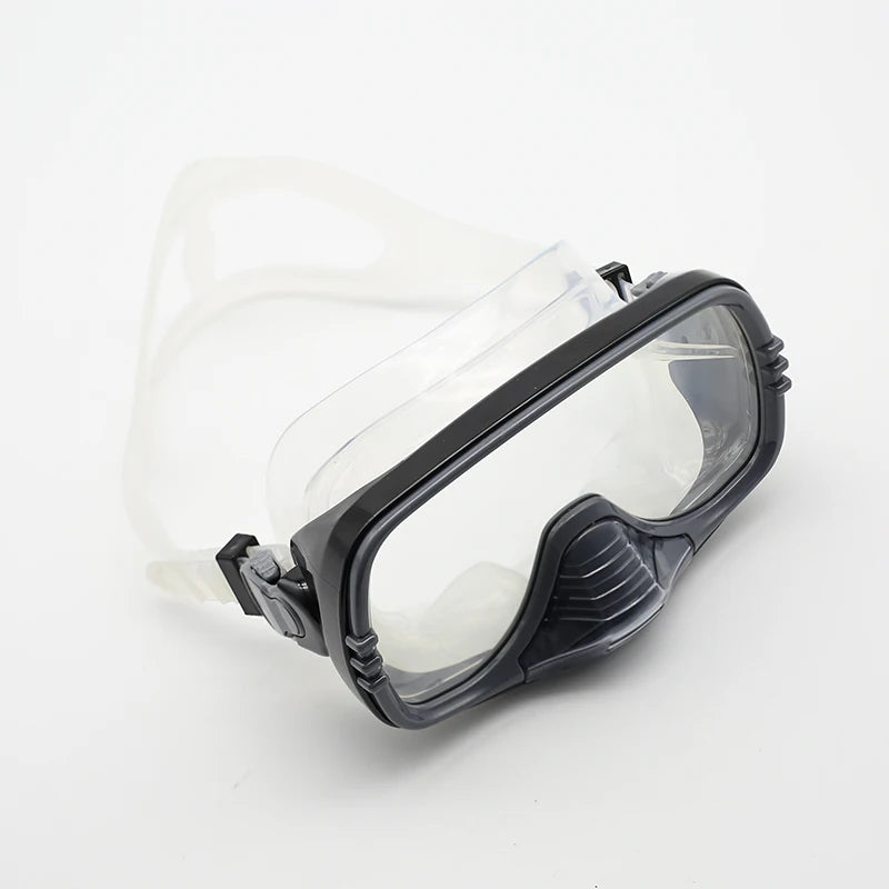 Large Frame Diving Mask with Drain Valve | HD Tempered Glass Lens & Adjustable Silicone Strap,Swim Goggles,buceo, 수영,스노클링,