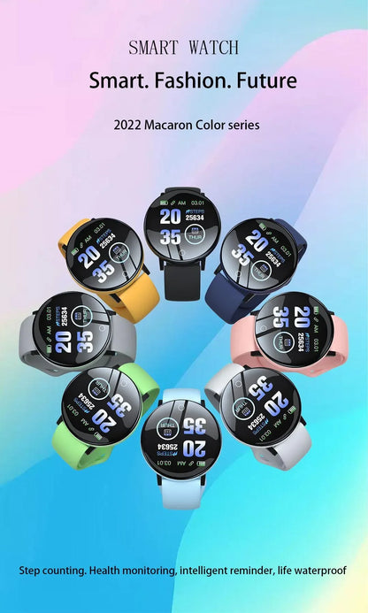 Round Digital Smart Sport Watch for Men and Women, LED, Electronic, Bluetooth, Wrist Watch for Kids, Hours, Dropshipping