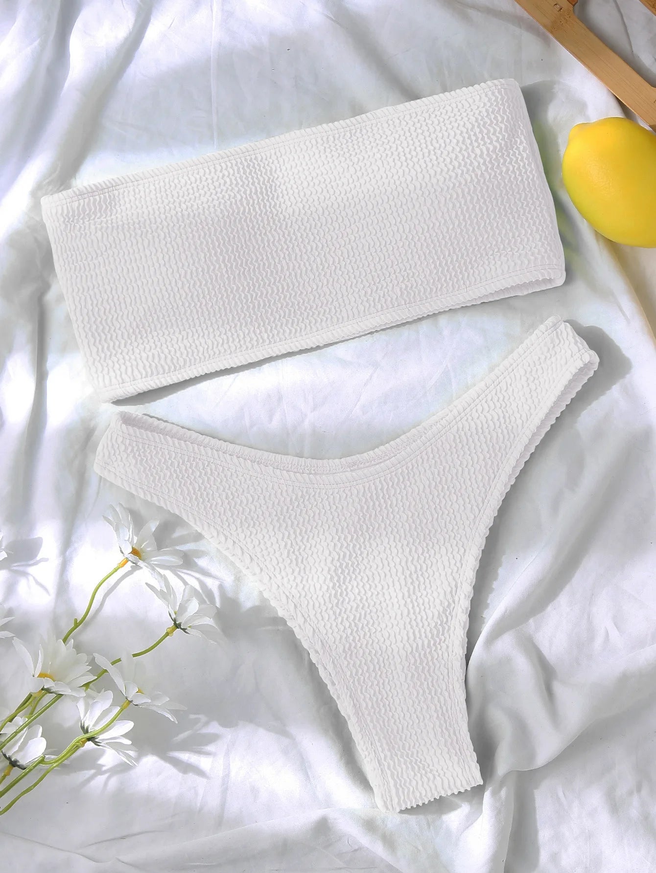 Fashion Bikini Textured Swimwear Women 2025 High Cut Swimsuit Women Bathing Suits Solid Brazilian Bikinis Set