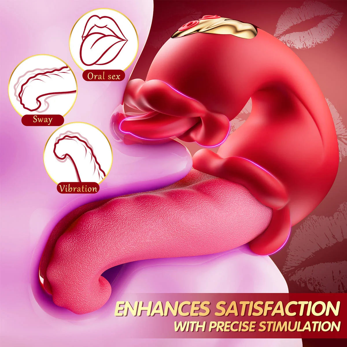 Vibrator Adult Sex Toys for Women 4 in 1 Tongue Thrusting Vibrators Dildo Sucking Clit Stimulator for Female Couples Adult Games