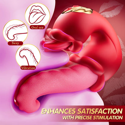Vibrator Adult Sex Toys for Women 4 in 1 Tongue Thrusting Vibrators Dildo Sucking Clit Stimulator for Female Couples Adult Games