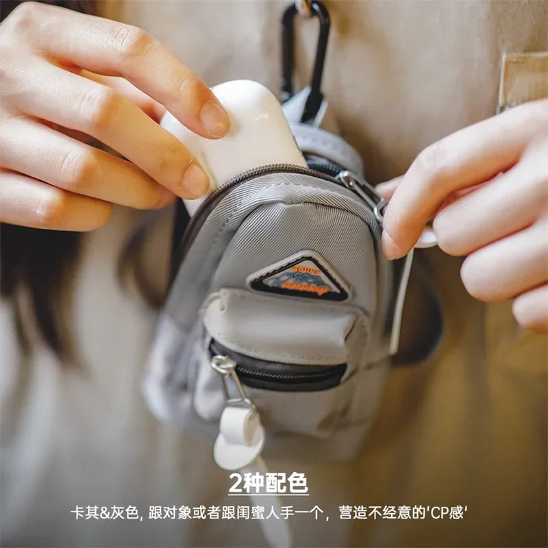 Maden-Women's Mountain Mini Functional Hanging Bag, Outdoor Crossbody Shoulder Bag, Small Waistpack, Key Earphone Card Bag