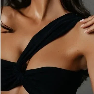 Sexy Bikini Swimsuit Single Shoulder Strap Female Version Large Chest Pure Desire Style Separate Bikini High End Brand 2025