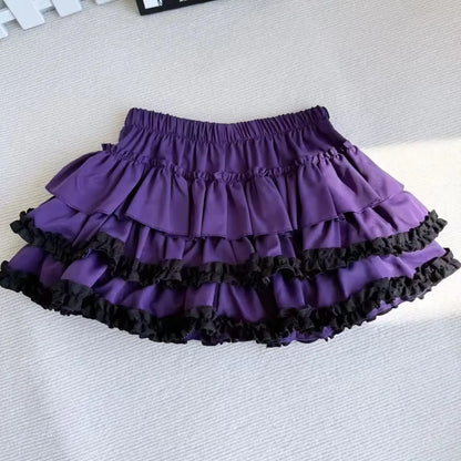Women Pleated Bubble Mini Skirt Y2k Summer 2025 Korean Fashion Elastic Waist Puffy Short Skirt Girls Cute A Line Cake Skirt