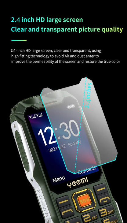 Q8 GSM 2G Rugged Mobile Phone Big Battery Double Flashlight 2.4inch HD Screen Dual Sim Large Button Cheap Cellphone For Elderly