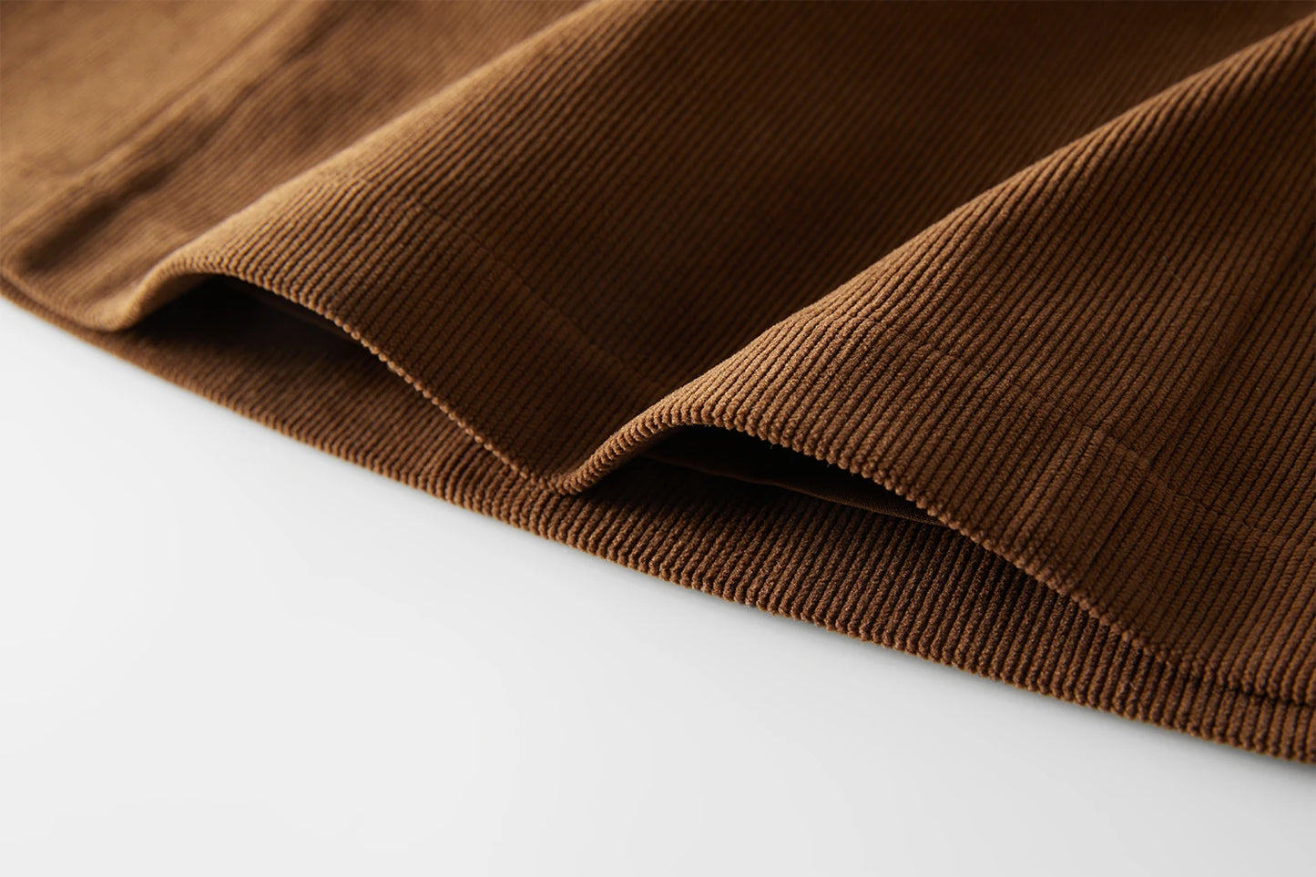 FSLE【2 Colors】Women Mini Skirts Zipper Waist Retro Brown Corduroy Above-Knee Length A-LINE Skirts Winter Black Bottom 24FS14555