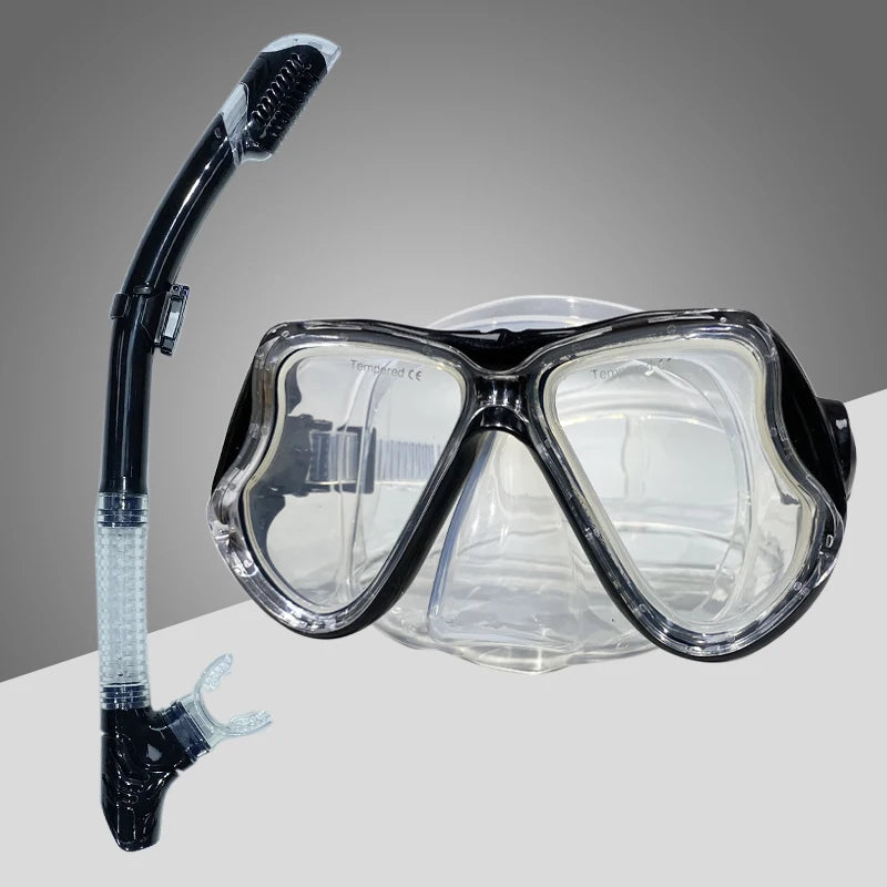 Diving Mask With Sports Camera Mount Electroplate Tempered Glass Silicone Mask is Safe and Comfortable