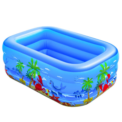 Inflatable Ball Pit Pool for Kids, Toddlers, Adults, Blow Up PVC Swimming Pool for Indoor Outdoor Water Party Backyard, Blue