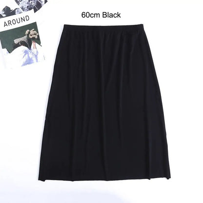 High Waist Solid Color Cotton Women Long Petticoat Ice Silk Underskirt Underskirt Half Slips Safety Underskirt Slips