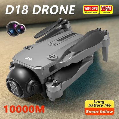 2025 D18 Drone 8K Aerial HD Dual Camera Photography Intelligent Obstacle Avoidance Brushless Motor 5G WIFI GPS Return VR Drone
