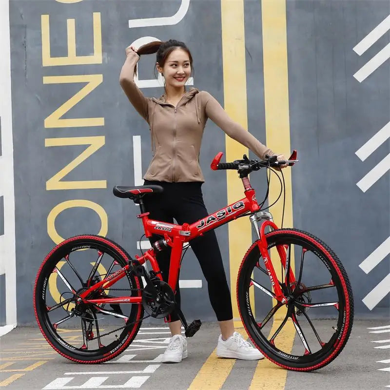 Mountain Bikes Adult Bikes Men's And Women's Variable Speed Bikes Dual Shock Absorbing Folding Mountain Bikes Student Bikes