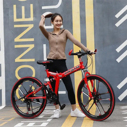 Mountain Bikes Adult Bikes Men's And Women's Variable Speed Bikes Dual Shock Absorbing Folding Mountain Bikes Student Bikes