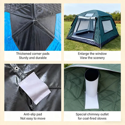 Outdoor Winter Fishing Tent For Camping 3-4 Person With Windows Quick Opening Tent Windproof And Waterproof Camping Gadgets