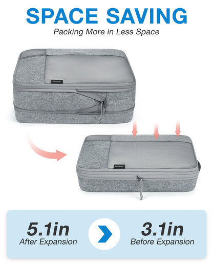 BAGSMART Compression Packing Cubes Men Travel Expandable Luggage Organizer  Carry on Luggage Packing Organizers for Women