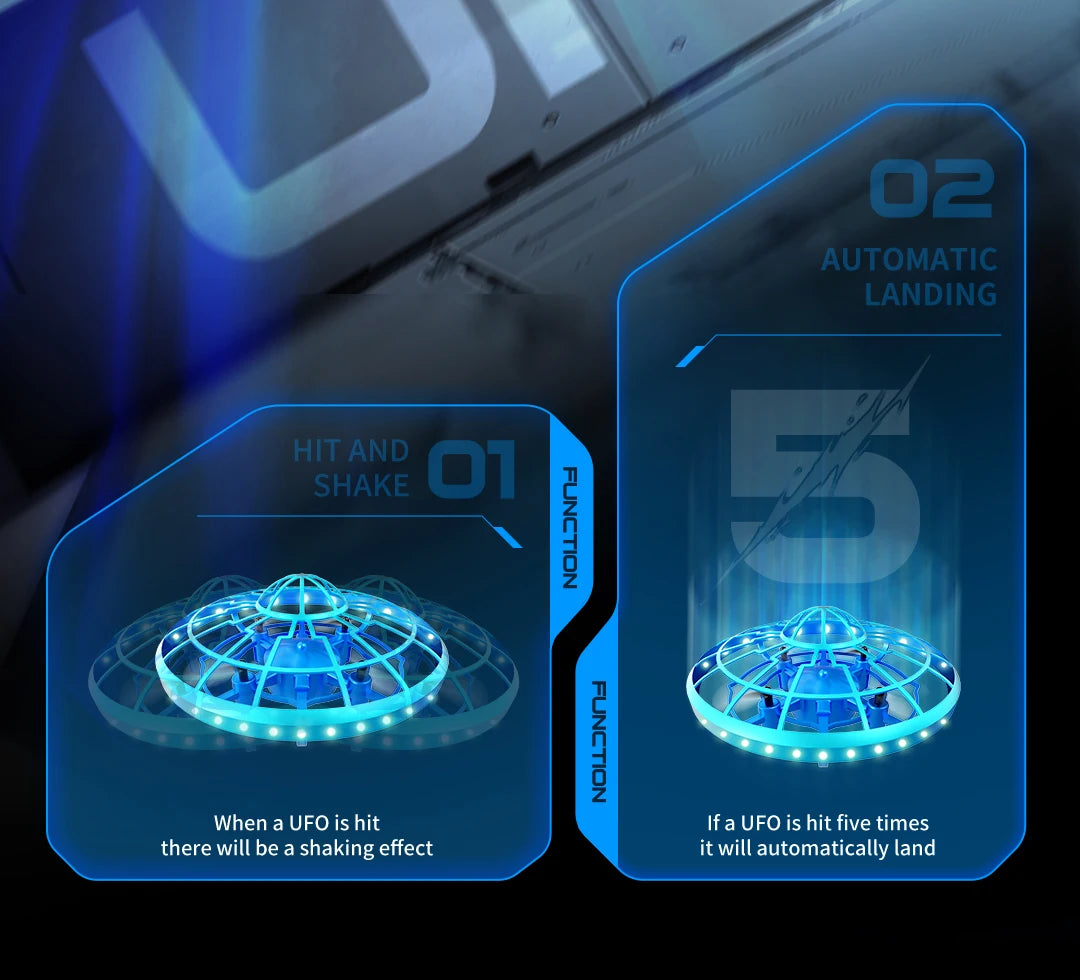 Hovering UFO Drone With Hand Gesture Control 2025 Infrared Induction Flying Saucer For Kids Easy Auto-Hover Mini RC Airplane Toy