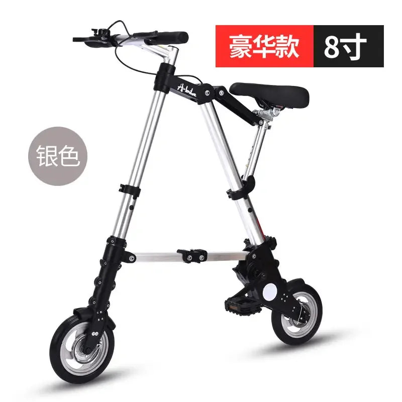 8-Inch Folding Bicycle Multi-Function Mountain Bike Ultralight Portable Bicycle Foldable Mini Non-Slip Road Bike for Kids Adult