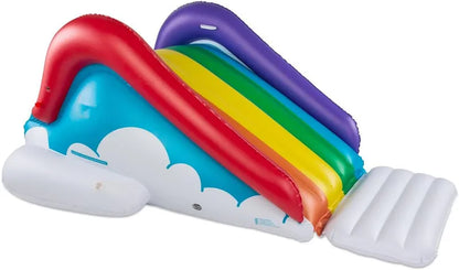 Large Inflatable Water Slide For Swimming Pool With Safety Handles And Water Spray Fun