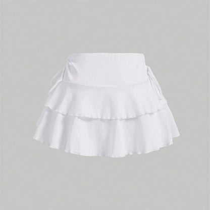 Women's High Waisted Solid Color Mini Skirt Summer Fashion Outdoor Versatile Slim Fit Elastic Waist Short Skirt Streetwear 2026