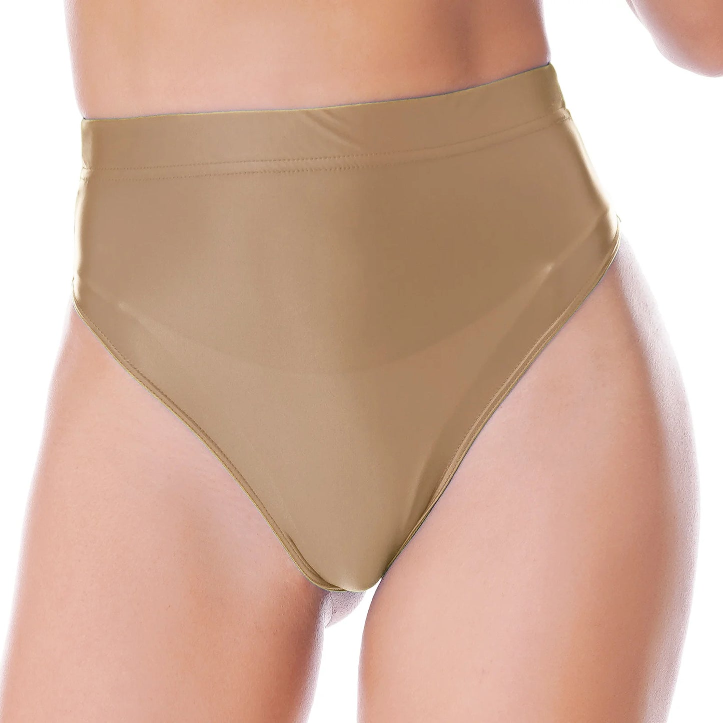 Women Glossy Shorts High Waist Fitness Short Leggings Oil Shiny Knee-Length Tights Swimming Trunks Female Workout Sports Bottoms