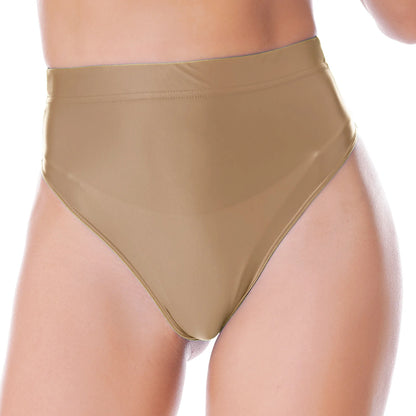 Women Glossy Shorts High Waist Fitness Short Leggings Oil Shiny Knee-Length Tights Swimming Trunks Female Workout Sports Bottoms