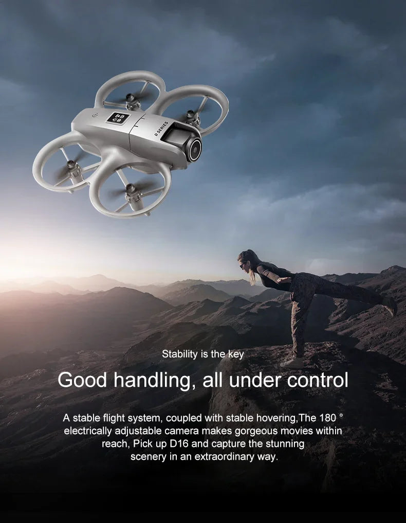 New D16 Drone HD Dual Camera Propeller Safety Design Optical Stream Positioning Three Sides Obstacle Avoidance VS DJI