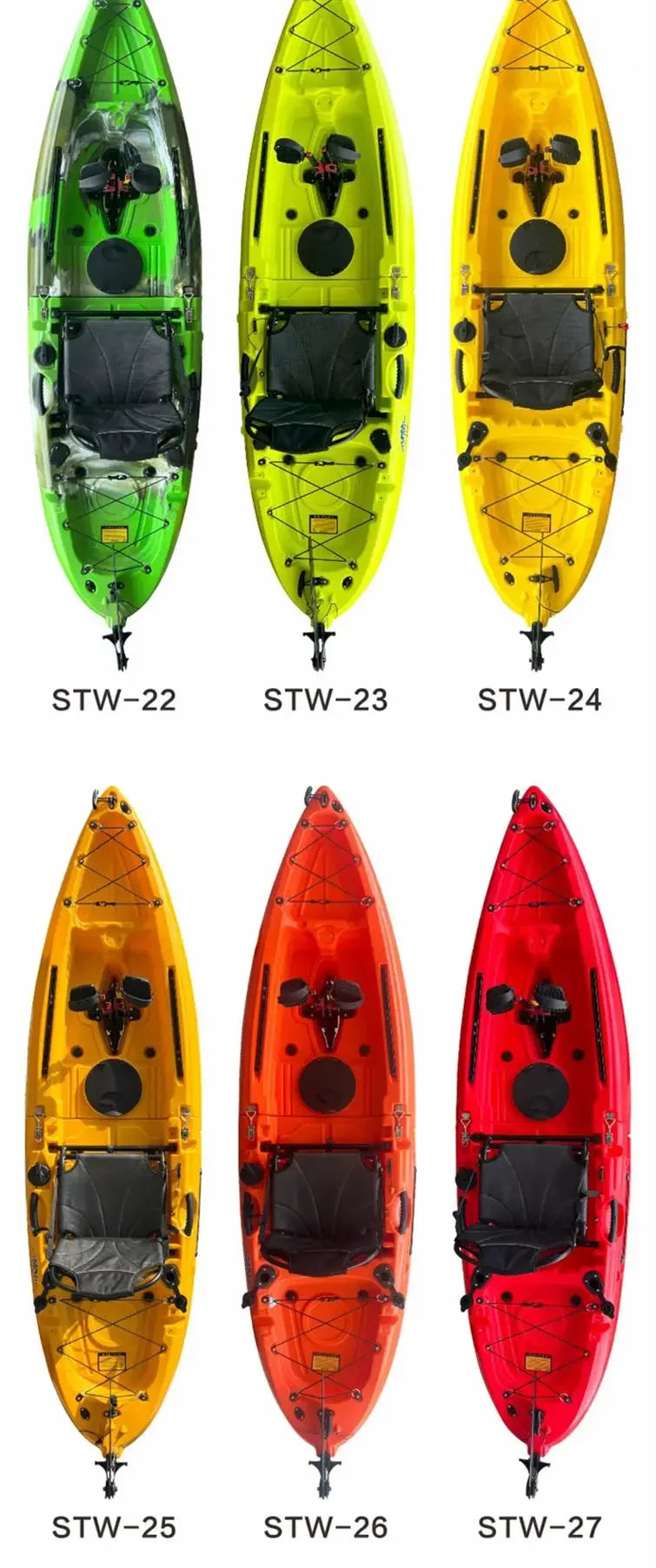 2025 Portable LLDPE Kayak With Split Hard Shell Electric Pedal-Driven Canoe For Solo Tandem Lake Sea Adventures Modular Assembly