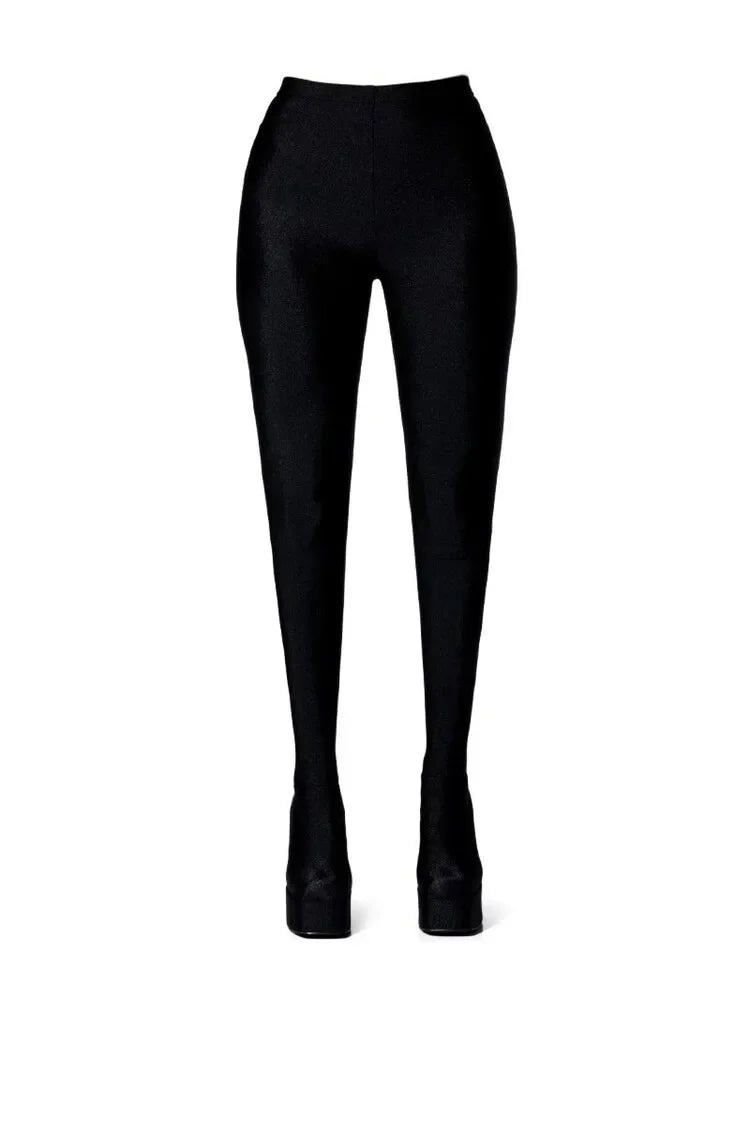 2024 New Pants Jumpsuit Boots Elastic Cloth Boots Racing Party Super Cool Square Head Waterproof Platform Thick Heel Boots 35-46