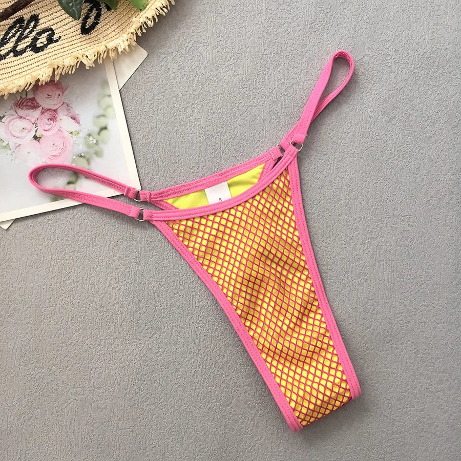 SINGREINY Mesh Sheath Sexy Bikini Sets Female Mini Camis Briefs+Short Skirt Set Fashion Drawstring Sensual Beach 3 Pieces Suits