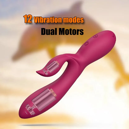 Adult female massager Dual-motor vibrator Adult toy Anal plug masturbator Adult product, suitable for women aged 18 and over