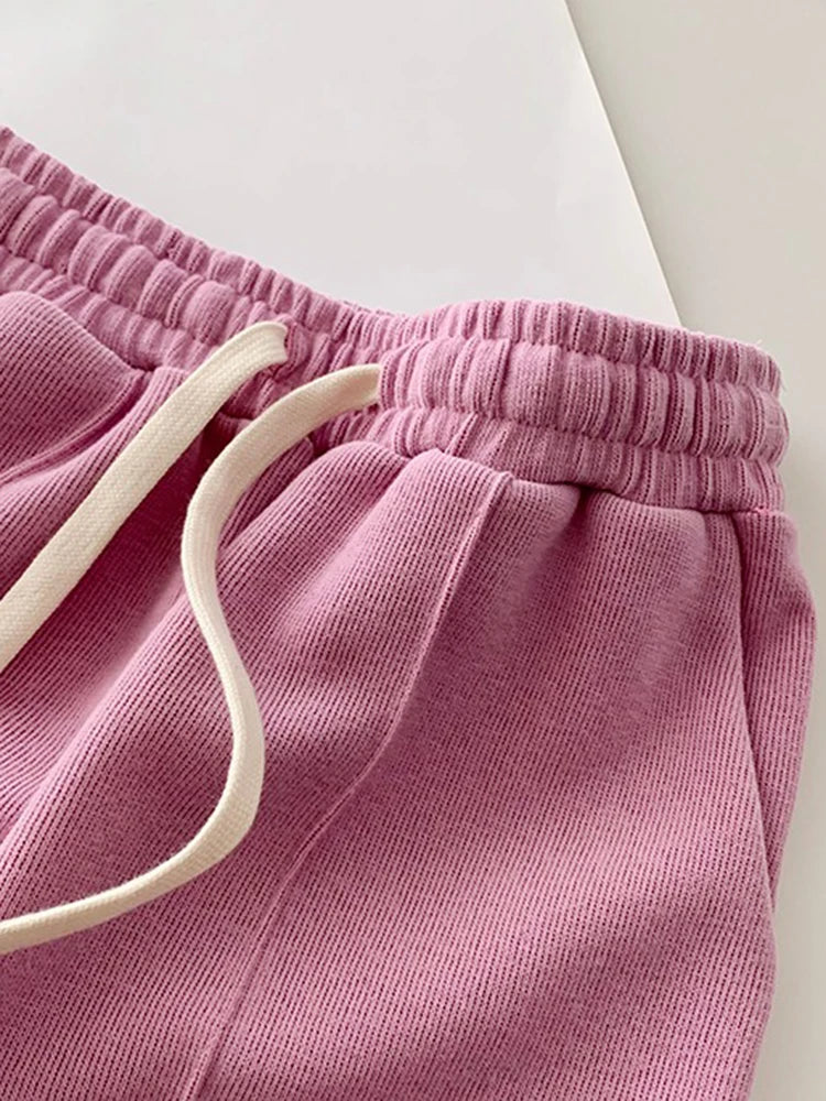 2026 Summer Shorts Women Elasticity Lovely Girls Korean Style Sweet Students Harajuku Simple Pure Gray Trousers Female New