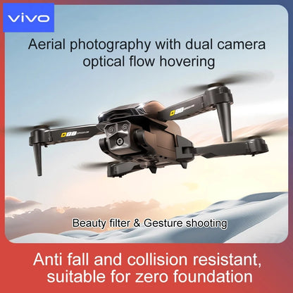 VIVO D88 Drone 8K Aerial HD Dual Camera Photography Intelligent Obstacle Avoidance Brushless Motor 5G WIFI GPS Return VR Drone